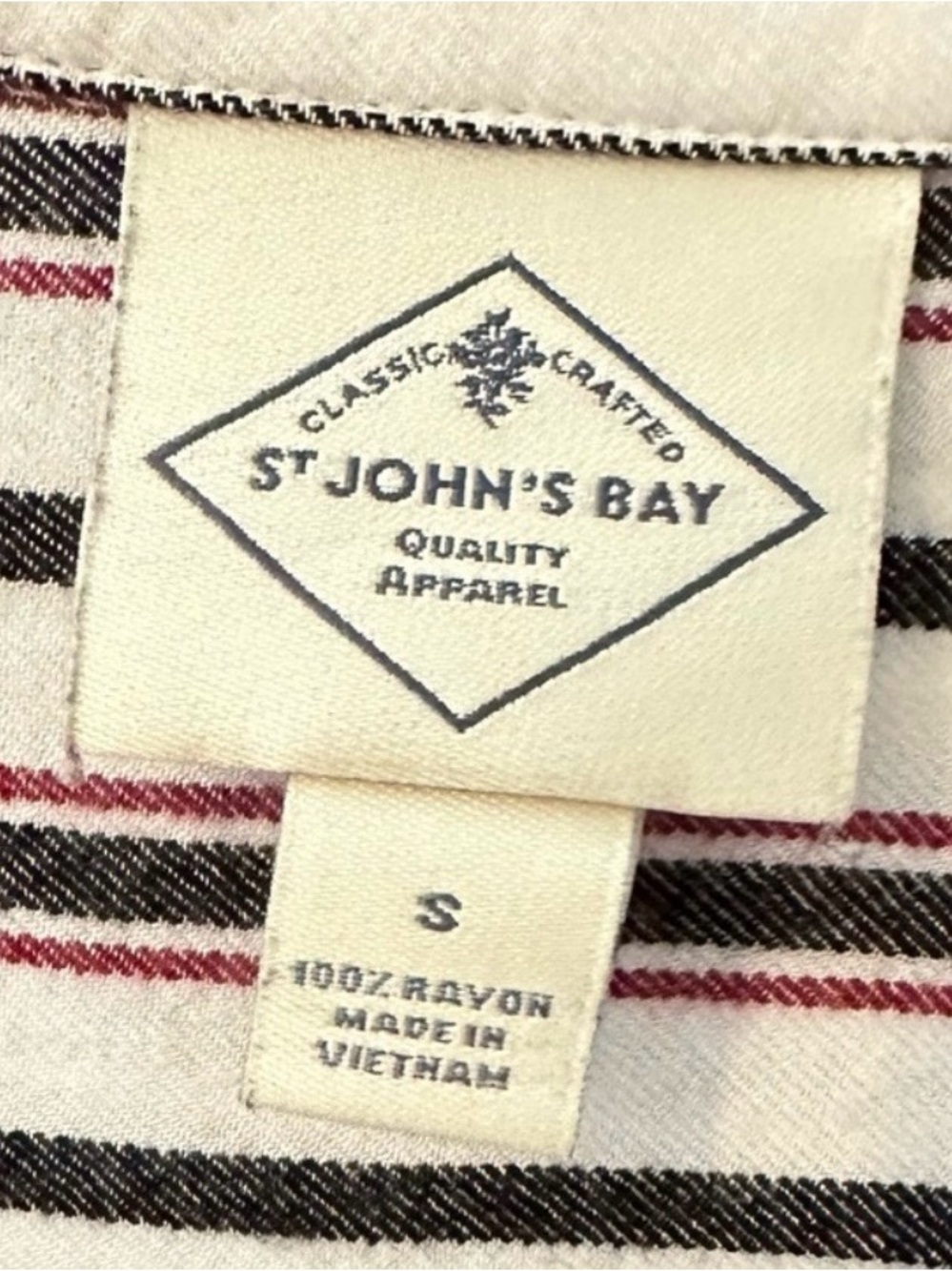 St. John’s Bay Women’s Small Striped Button Side Tunic Blouse - Picture 10 of 10